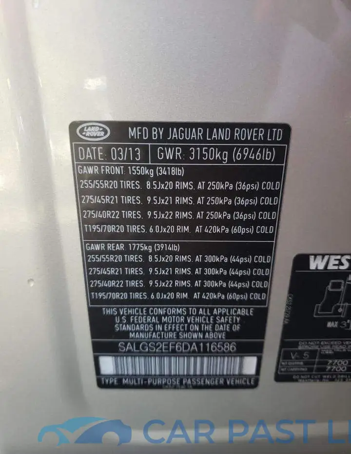SALGS2EF6DA116586# 10