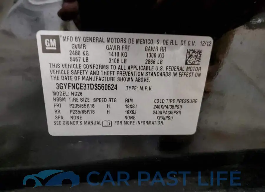 3GYFNCE37DS560624# 13