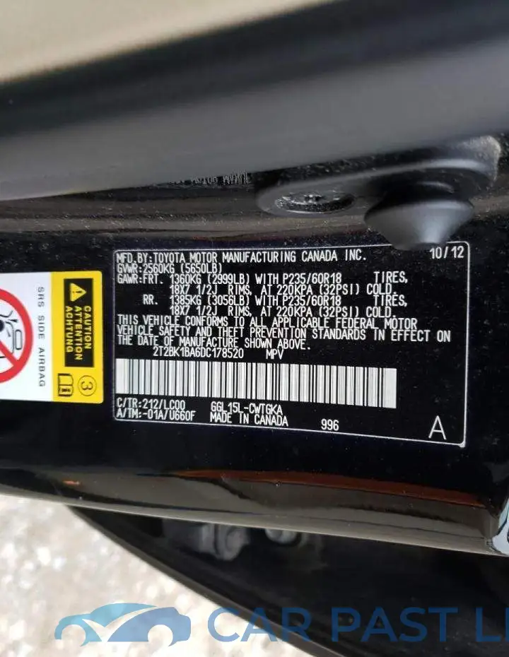 2T2BK1BA6DC178520# 13