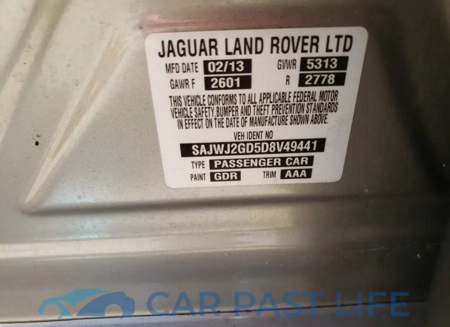 SAJWJ2GD5D8V49441# 10
