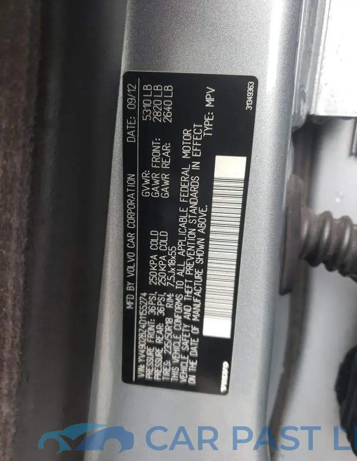 YV4902BZ4D1155274# 12