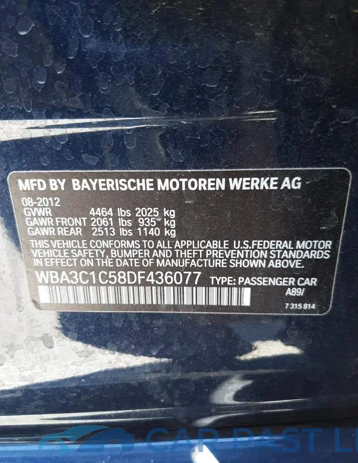 WBA3C1C58DF436077# 10