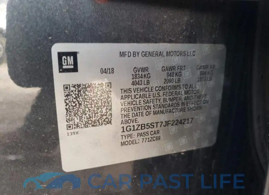 1G1ZB5ST7JF224217# 12