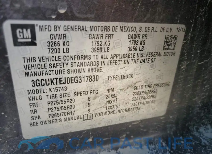3GCUKTEJ0EG317830# 13
