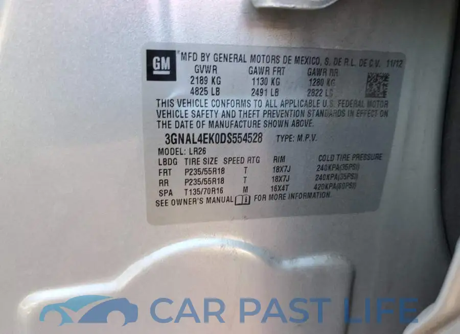 3GNAL4EK0DS554528# 13
