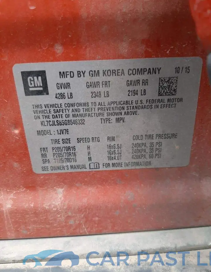 KL7CJLSB5GB546332# 10