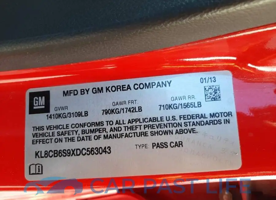 KL8CB6S9XDC563043# 12