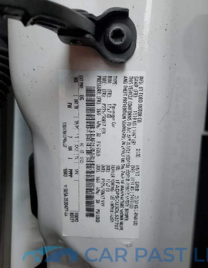 1FADP5CU3DL537707# 12