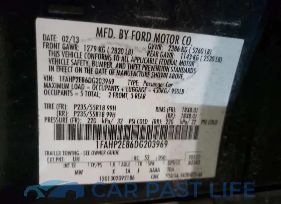 1FAHP2E86DG203969# 10