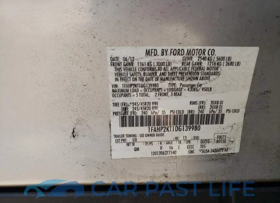 1FAHP2KT1DG139980# 10