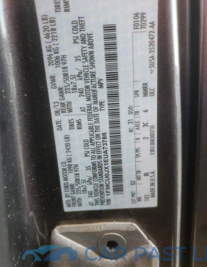 1FMCU0JX1EUA73788# 13