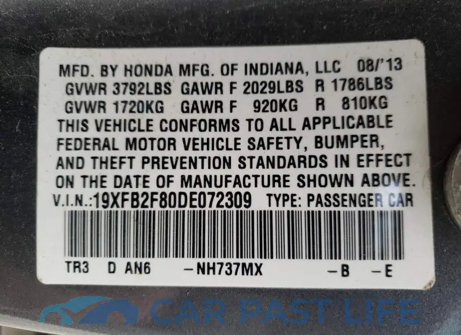 19XFB2F80DE072309# 12