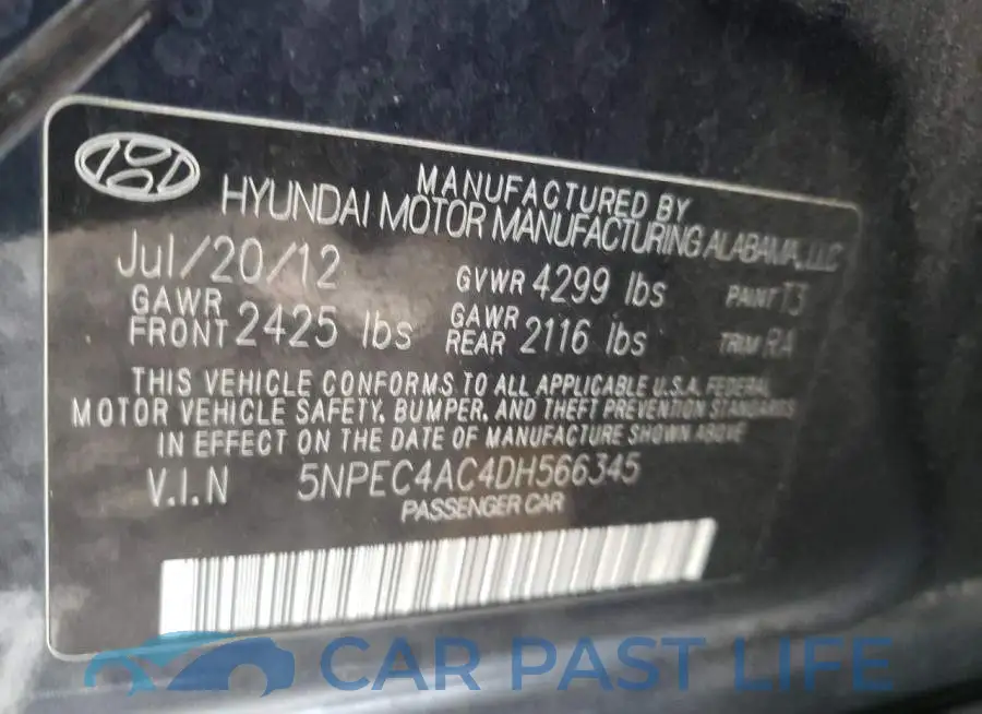 5NPEC4AC4DH566345# 10