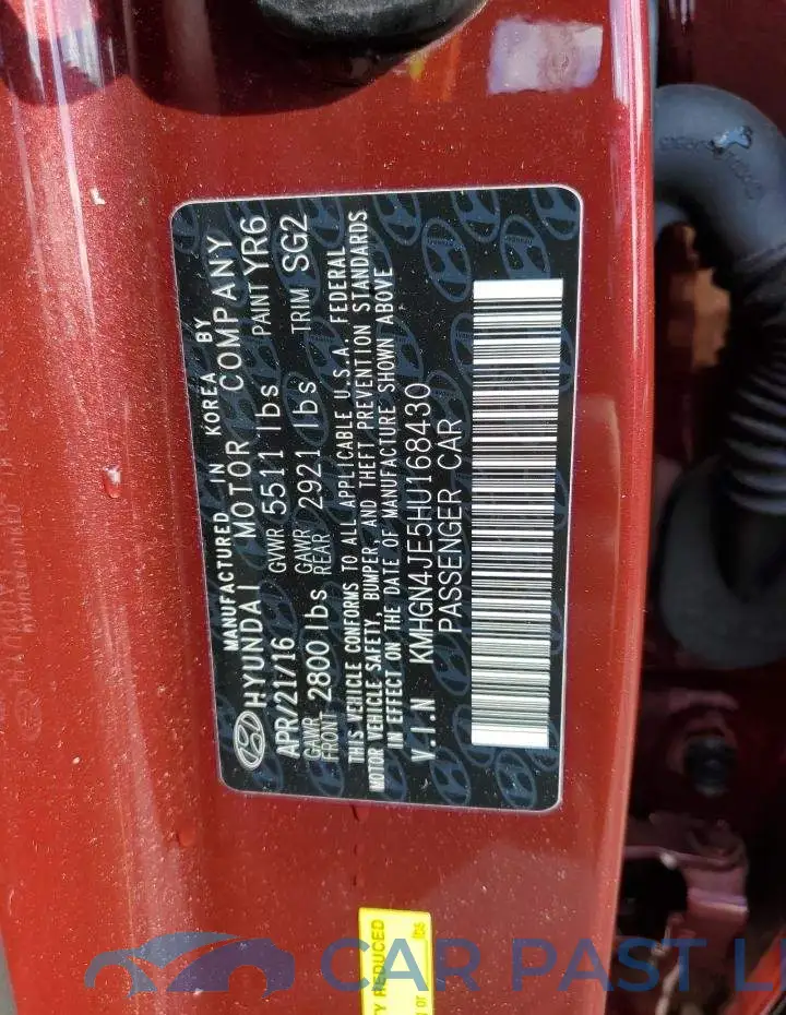 KMHGN4JE5HU168430# 12
