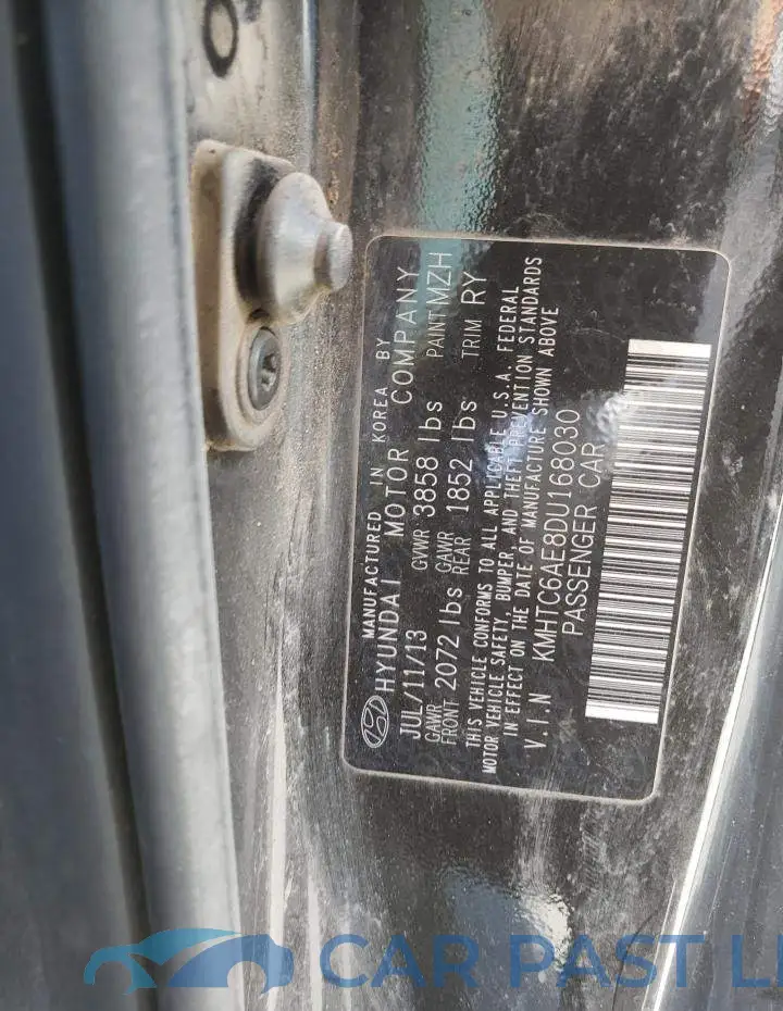 KMHTC6AE8DU168030# 10