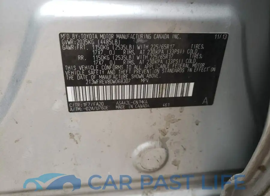 2T3WFREV8DW068307# 13