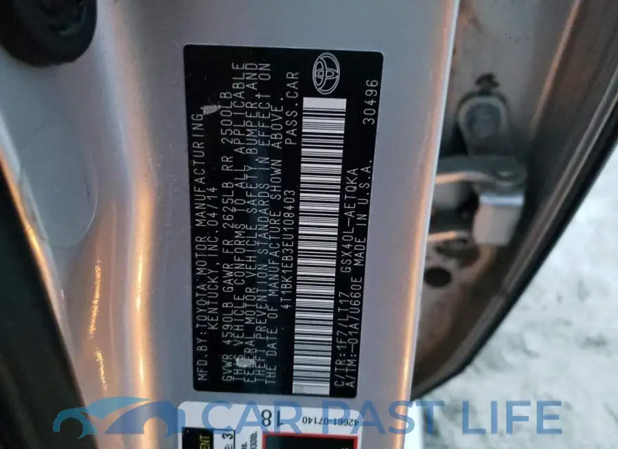 4T1BK1EB3EU108403# 12