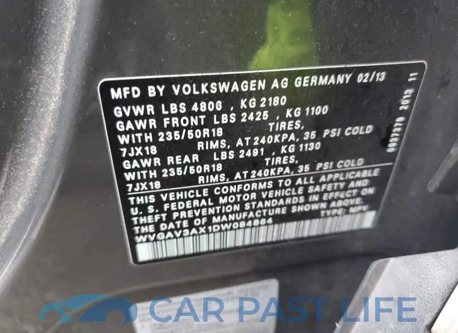 WVGAV3AX1DW084864# 13