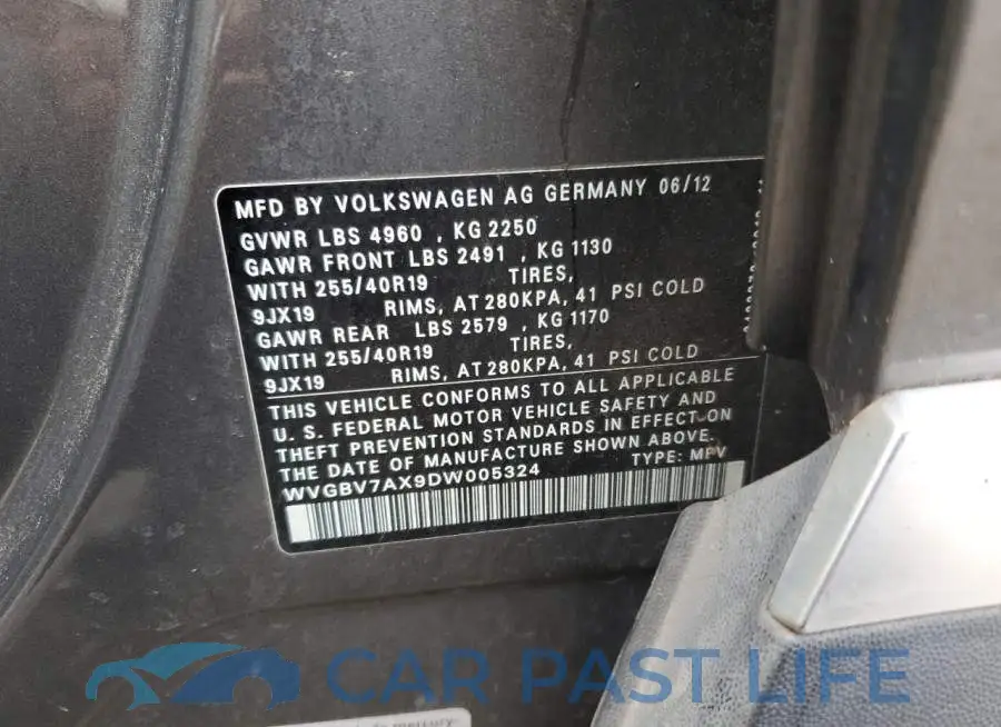 WVGBV7AX9DW005324# 13