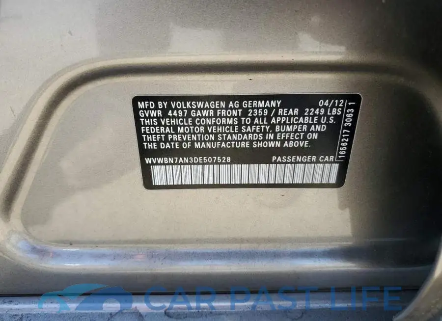 WVWBN7AN3DE507528# 10