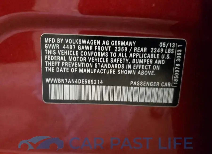WVWBN7AN4DE569214# 10