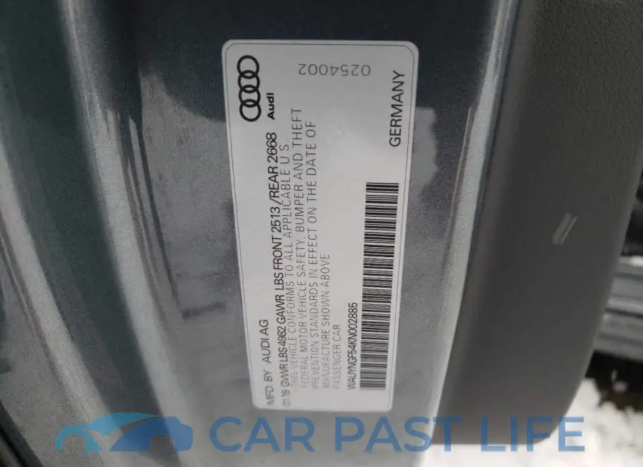 WAUYNGF54KN002885# 13