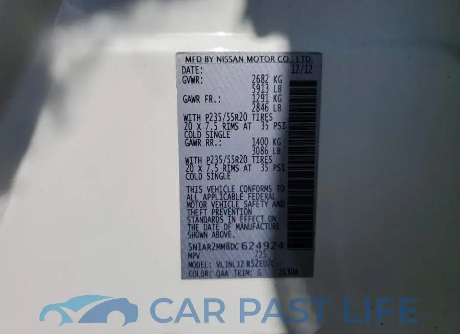 5N1AR2MM8DC624924# 10