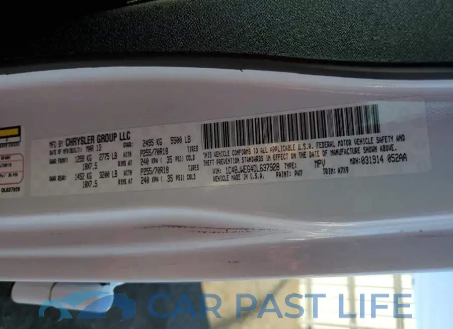 1C4BJWEG4DL637928# 8