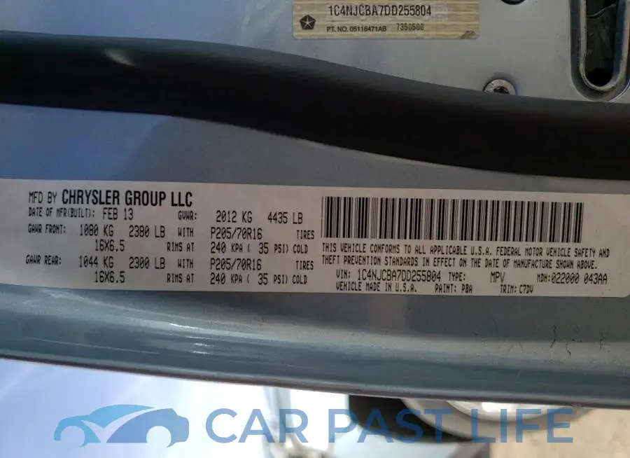 1C4NJCBA7DD255804# 12