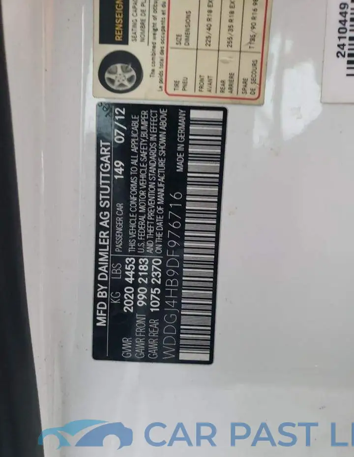WDDGJ4HB9DF976716# 12