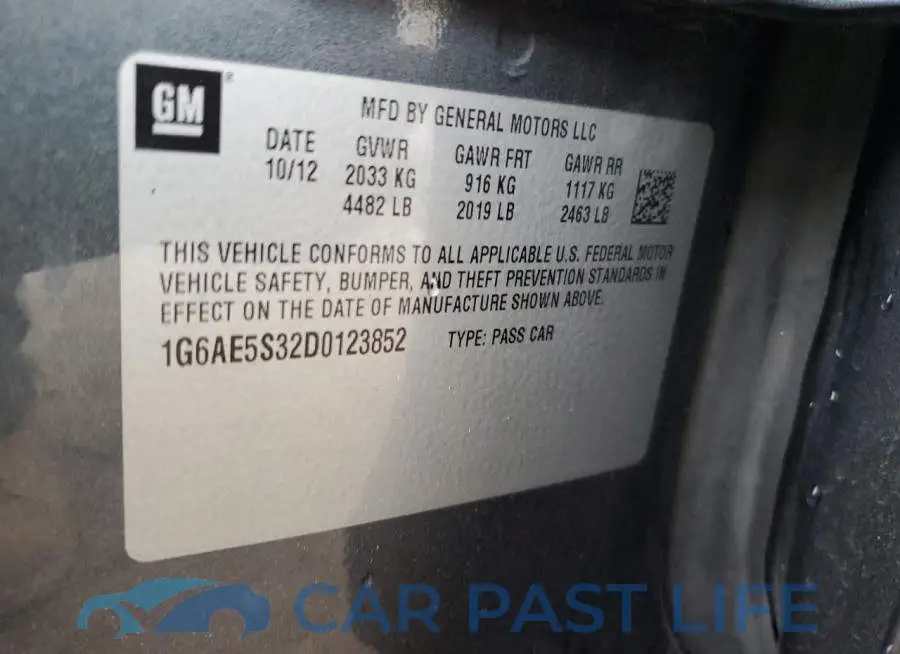 1G6AE5S32D0123852# 10