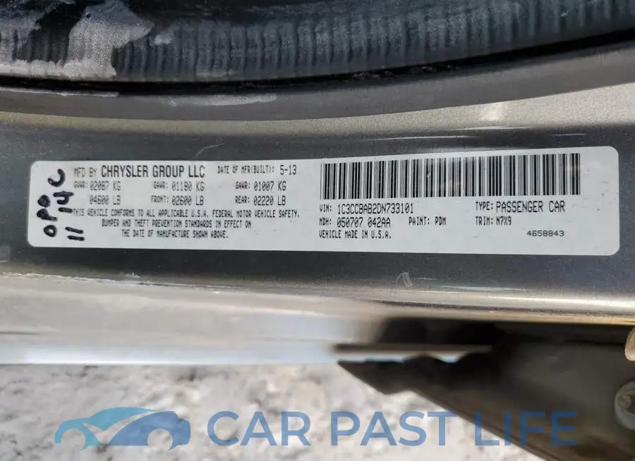 1C3CCBAB2DN733101# 12