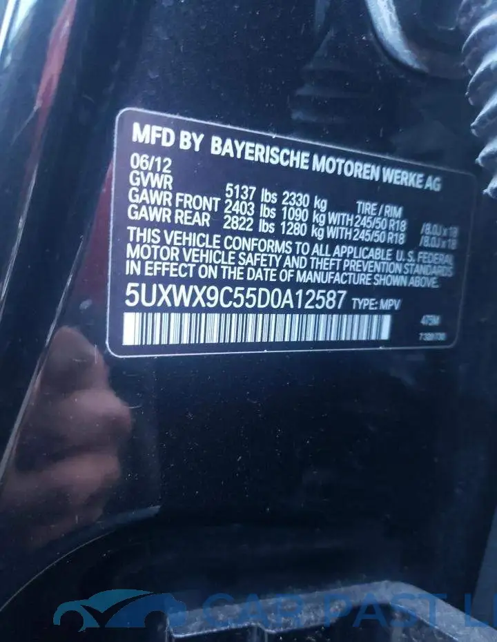5UXWX9C55D0A12587# 13