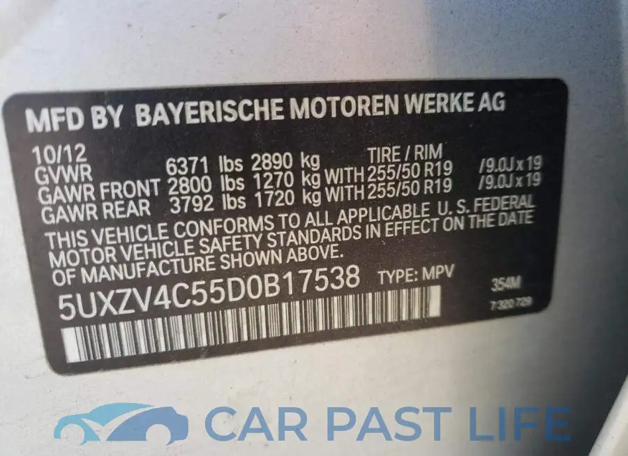 5UXZV4C55D0B17538# 12