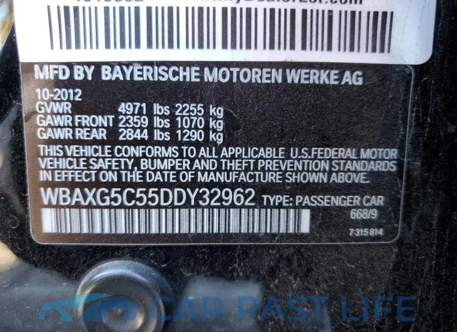 WBAXG5C55DDY32962# 12