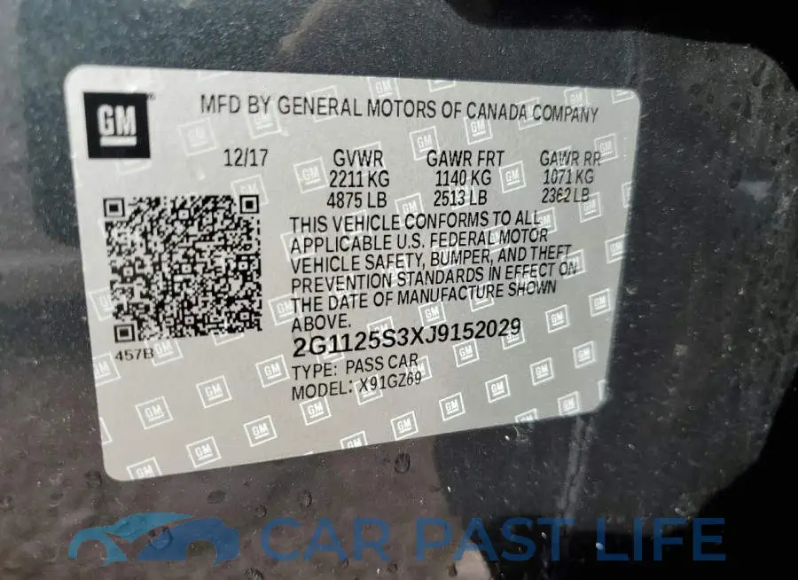 2G1125S3XJ9152029# 10
