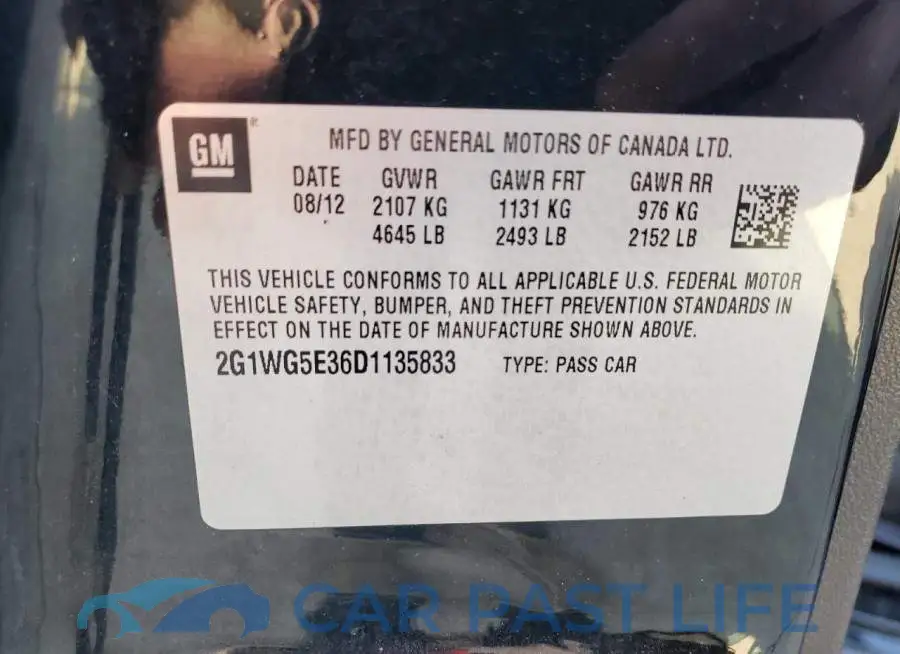 2G1WG5E36D1135833# 12
