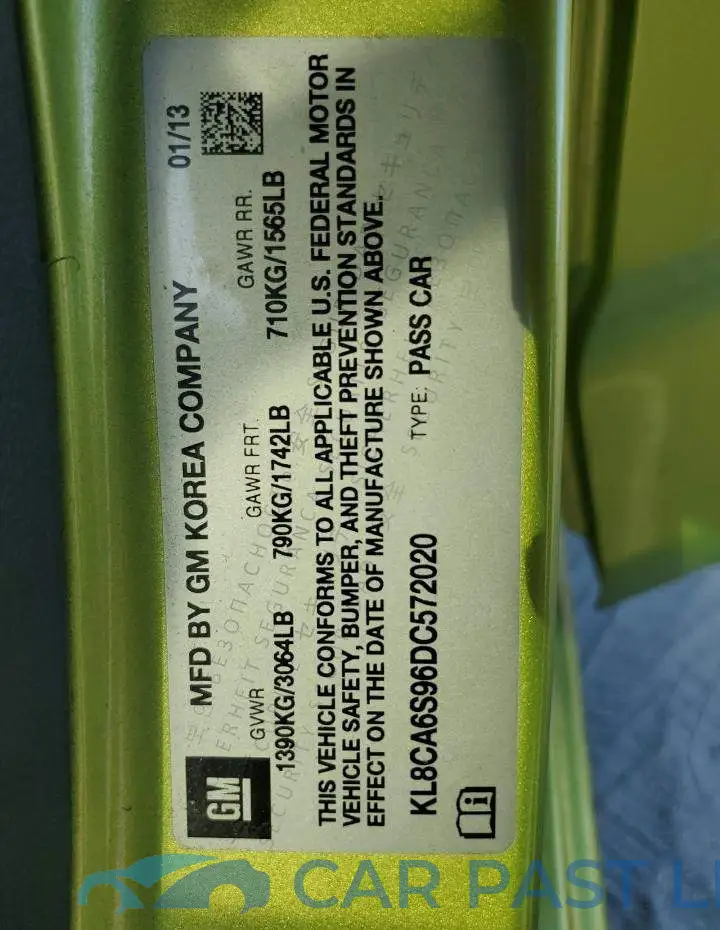 KL8CA6S96DC572020# 12