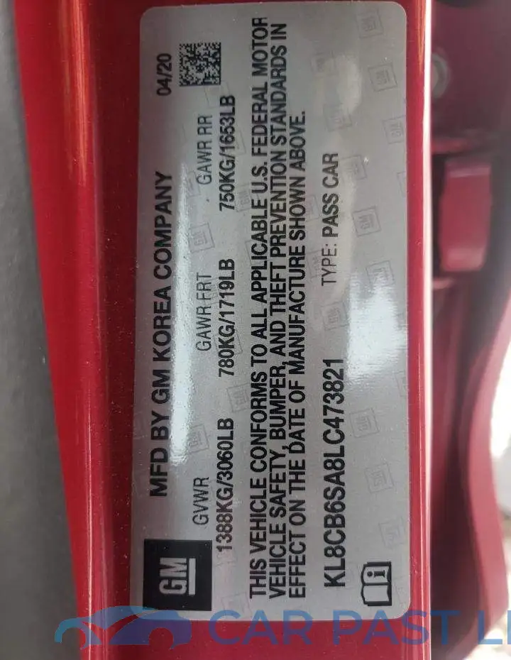KL8CB6SA8LC473821# 10