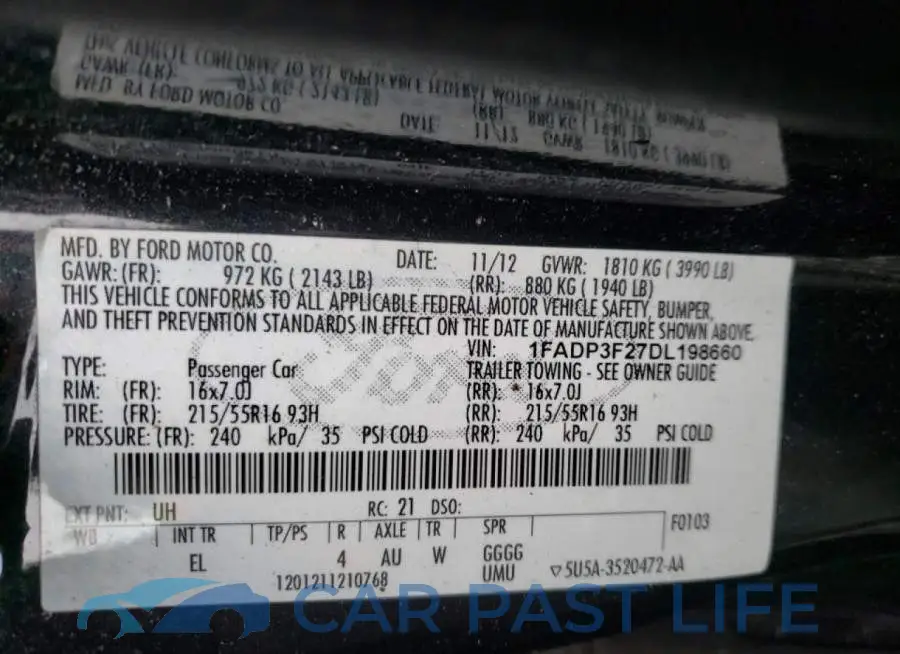 1FADP3F27DL198660# 10