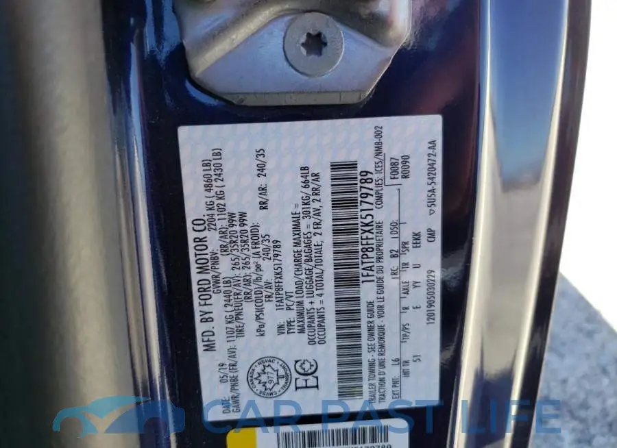 1FATP8FFXK5179789# 10
