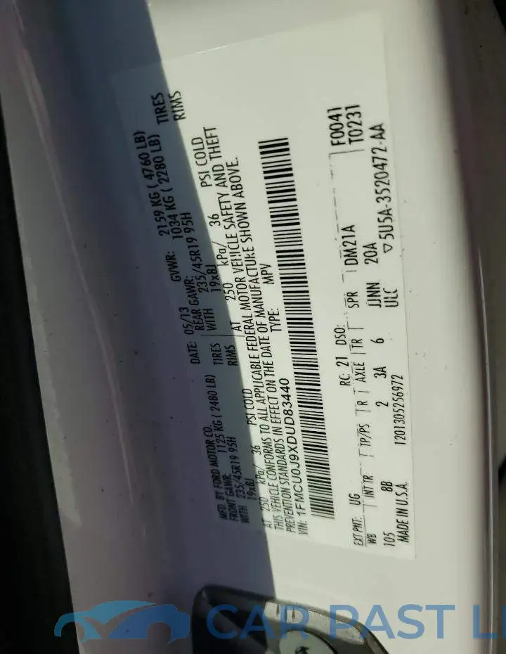 1FMCU0J9XDUD83440# 10