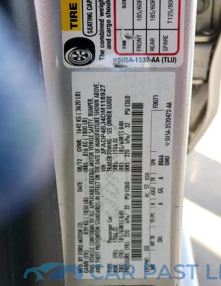 3FADP4BJ4DM118927# 13