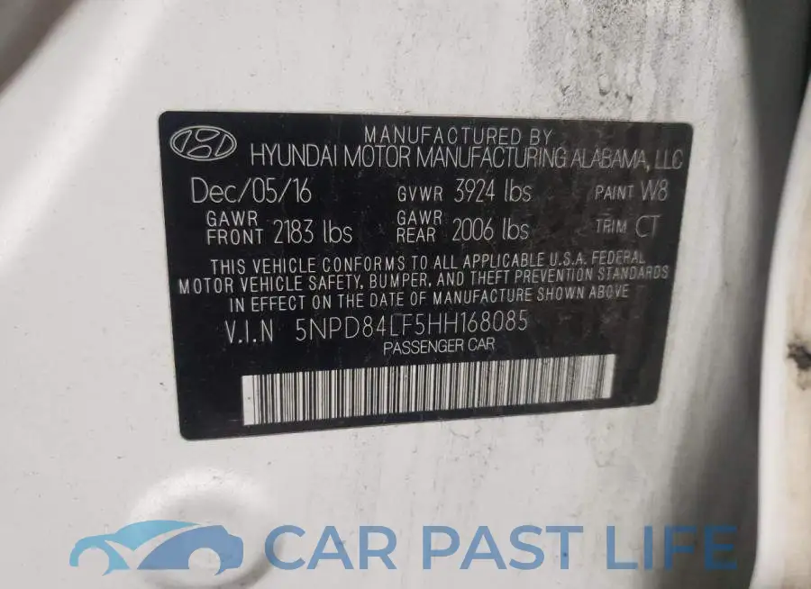 5NPD84LF5HH168085# 12