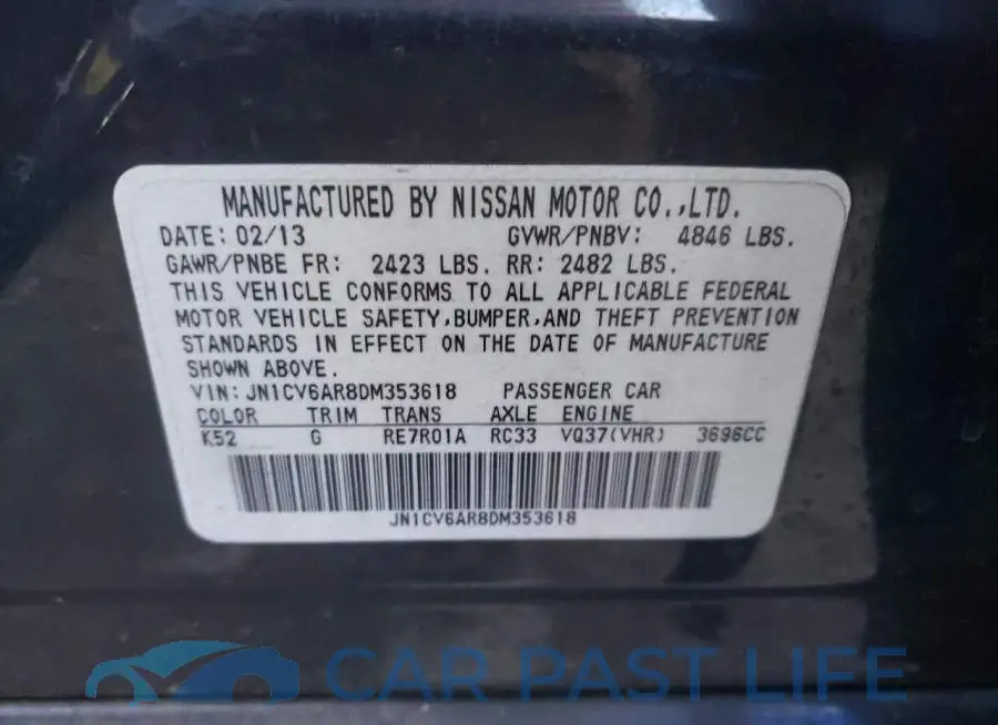 JN1CV6AR8DM353618# 12