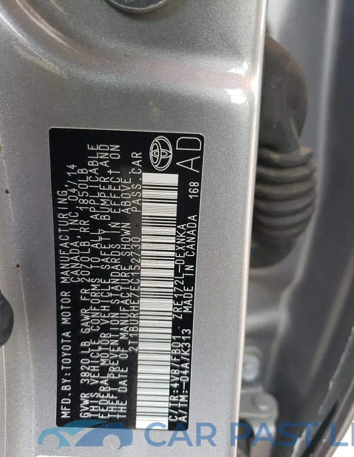 2T1BURHE7EC152730# 12