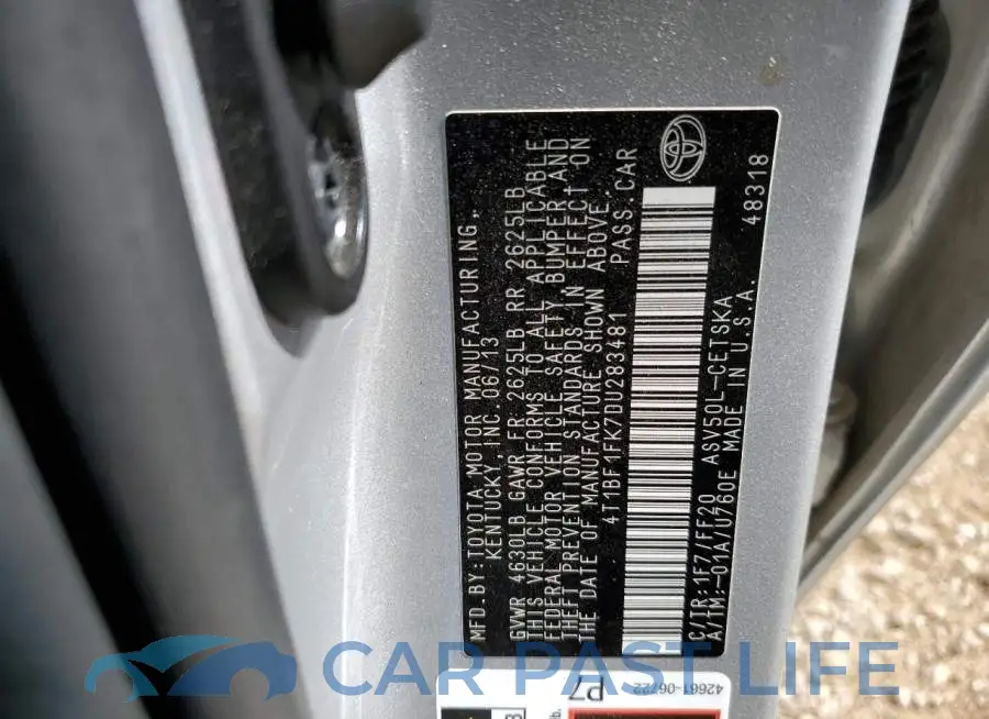 4T1BF1FK7DU283481# 10