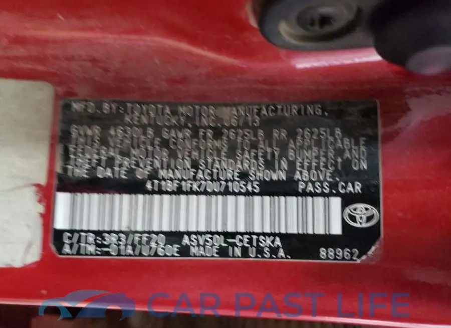 4T1BF1FK7DU710545# 13