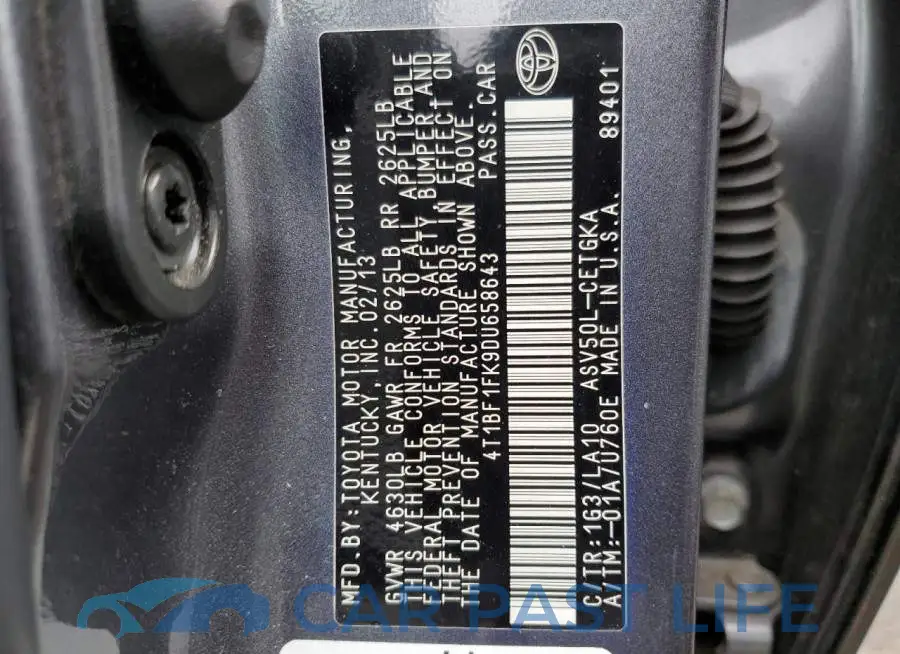 4T1BF1FK9DU658643# 12