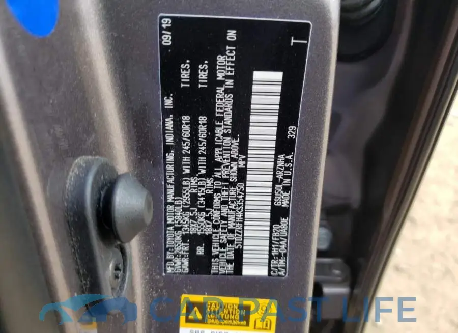 5TDZZRFH4KS354750# 10